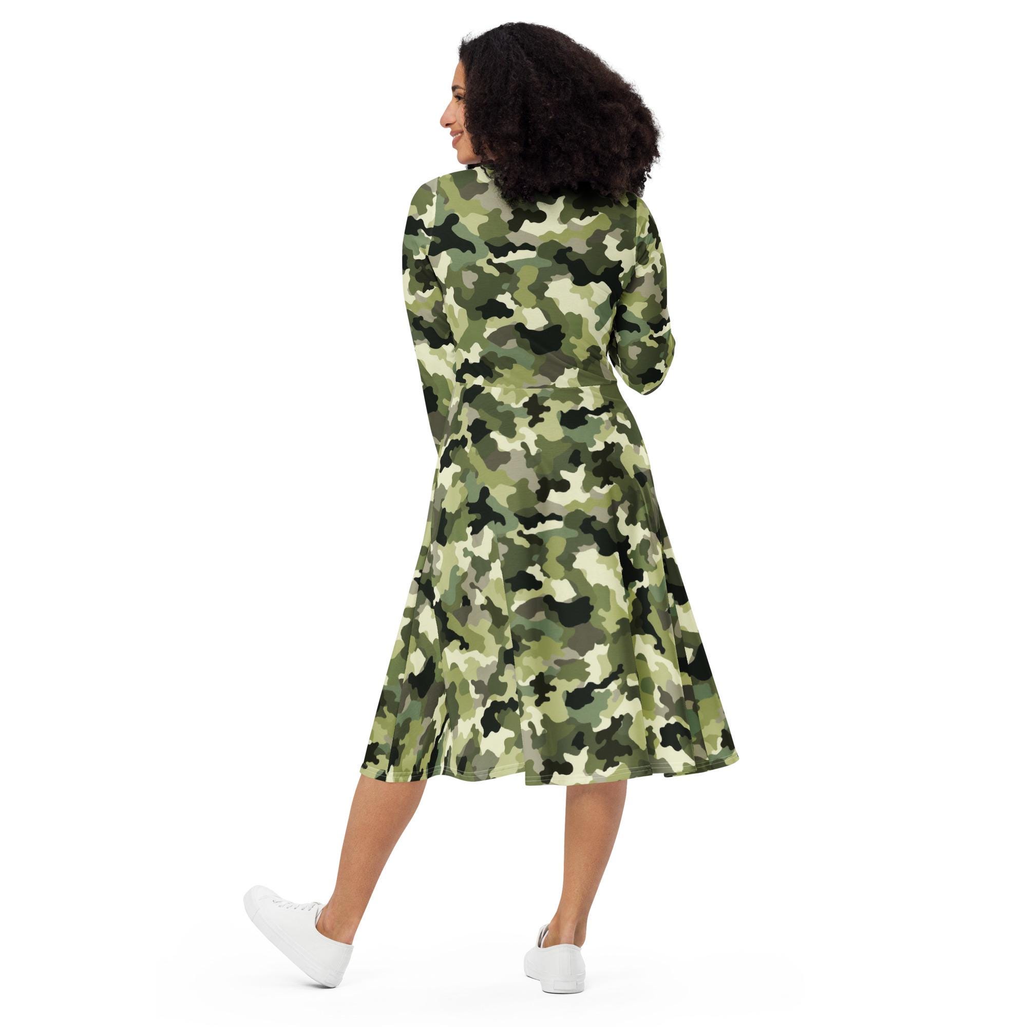 long sleeve camo dress Saved & Still Dope Longsleeve Camo Dress XL