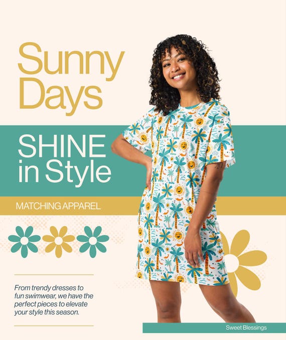 Tropical Smiles Summer Dress for Ladies – Trendy Hawaiian Beach Print  Casual T-shirt Dress for Women – Stylish Summer Outfit for Teens - Etsy