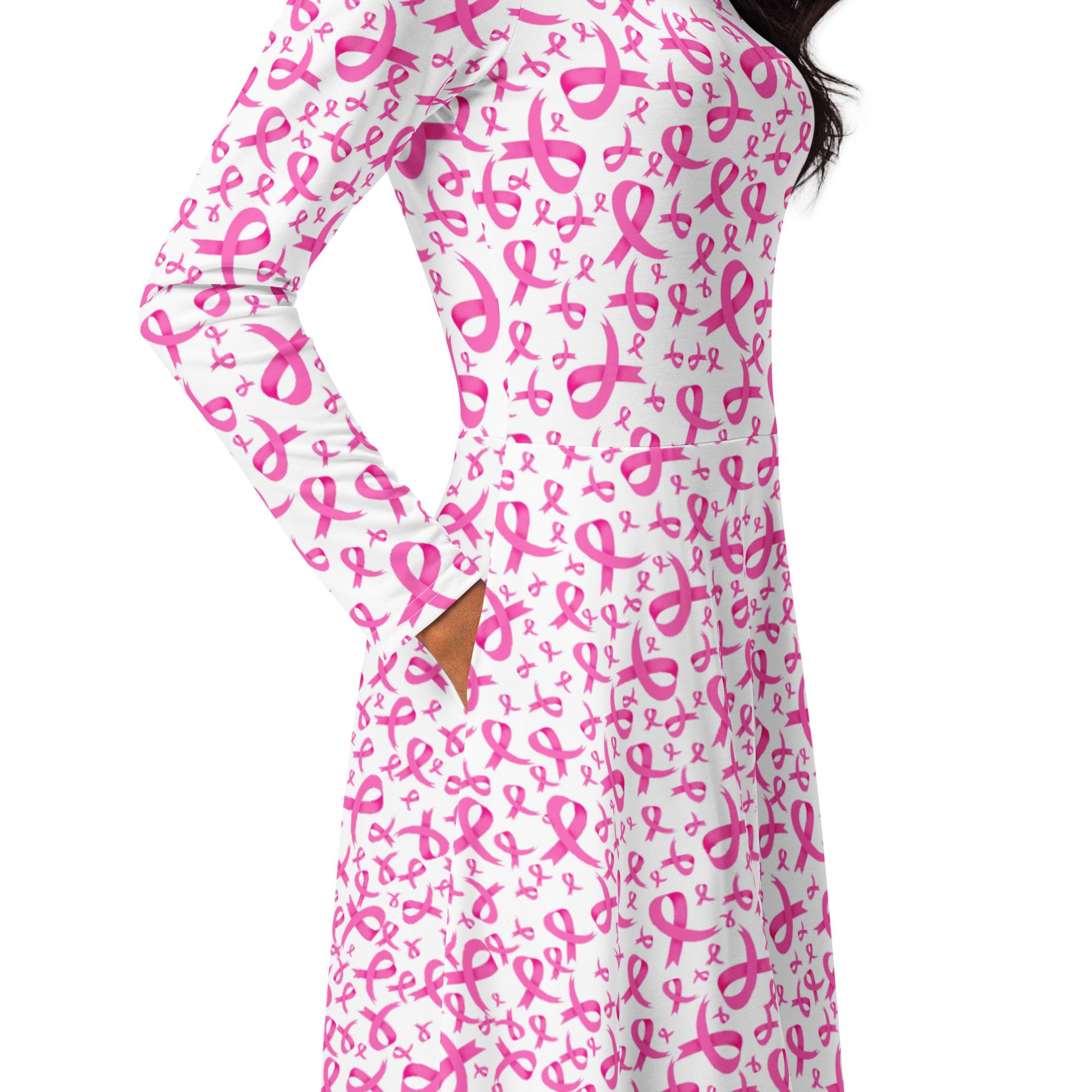 Pink Ribbons Breast Cancer Midi Dress Ladies Women Teens - Pinktober Midi-Length Workwear Dress Preschool Kindergarten Elementary Pink Ribbons Breast Cancer Midi Dress Ladies Women Teens - Pinktober Midi-Length Workwear Dress Preschool Kindergarten Elementary