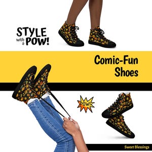 Komiksowe Pop Art Cosplay Wysokie Buty Płócienne Damskie - Buty Super Heroes Cartoon - Modne Komiksowe Super Bohaterowie Akcji - Dopasowane Pary