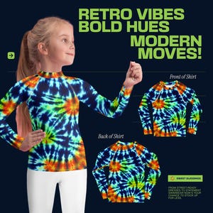 Boho Tide Rash Guard for Little Kids and Toddlers 2T-7 - Long Sleeve UPF 50 Sun Protection for Girls - Matching Swimwear Mommy and Me