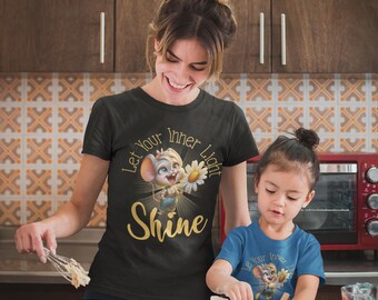 Cute Faith-Based Church-Shirt for Women Teens Kids -Let Your Light Shine Country Church Mouse Graphic Design -Church Choir Music Church Tee