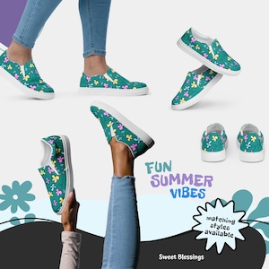 Trendy Ladies Slip-On Canvas Shoes for Nurses Teachers Teens - Stylish Casual Sneakers for Summer Beach Cruise Travel Vacation Shoes