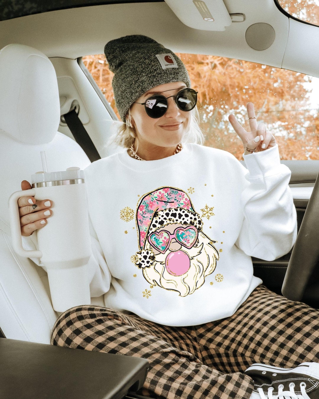 Santa Sip and Sun Yellow Adult Shirt