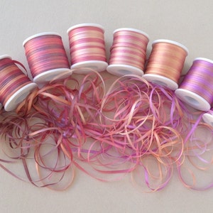 Blossom mix - 24 metres of 2mm variegated silk ribbon