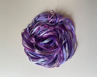 Purple Mixed Width Bundle - 7mm, 3.5mm and 2mm silk ribbon