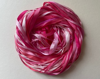 Pink Mixed Width Bundle - 7mm, 3.5mm and 2mm silk ribbon