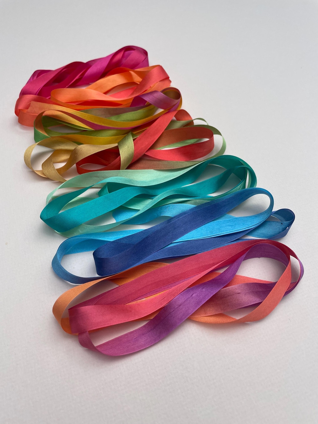 Rainbow Mix - 7 Metres of 13mm Silk Ribbon - Etsy