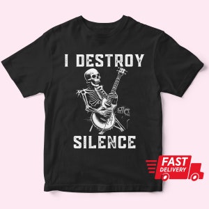 Guitar Shirt gift, I Destroy Silence T-Shirt, Guitarist Gift, Electric guitar Shirt, Gift For guitarist, Musician Shirt, guitar player tee