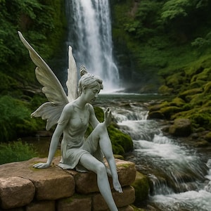 Fairy Outdoor Resin Statue for Garden Decor & Angel Figurine for Lawn, Patio or Yard , Whimsical Garden Sculpture Decoration Outdoor