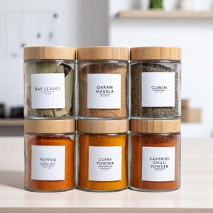 South Asian Indian Spice Labels: 312 Pre-Printed Spice Stickers