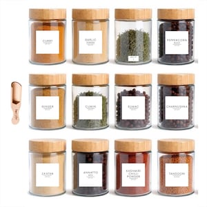 Set 12 Barattoli Spezie In Vetro Con Coperchio Sughero - 150ml, Etichette E Pennarello Inclusi - Foto 11