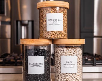 Étiquettes pour garde-manger indiens d'Asie du Sud : autocollants préimprimés en vinyle imperméable