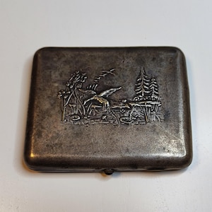 Portasigarette in metallo sovietico, portasigarette vintage, scatola di tabacco URSS, portasigarette in metallo URSS, regalo perfetto per i fumatori, scatola tascabile da uomo