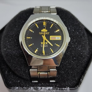 Vintage men&#39;s wristwatch Orient 3 star Crystal 21 jewels stainless steel Made in Japan OS469C790, Orient wrist watch unisex, SERVICED
