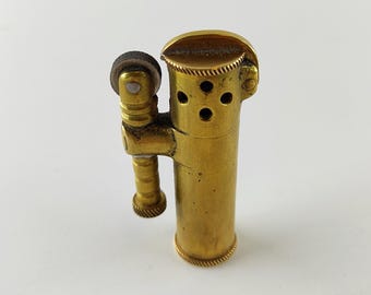 Vintage handgemaakte koperen aansteker – unieke ambachtelijke zakaansteker, 7 x 3,5 cm, perfect cadeau voor rokers en verzamelaars