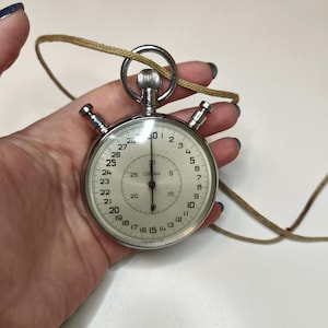 Rare Big brand new professional stopwatch SLAVA USSR, vintage soviet chronometer, watch, Vintage rare Chronograph Pocket Watch