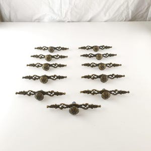 Vintage Metal Drawer Handles 14x2 cm Furniture Pulls, Antique Cabinet Hardware, Mid Century Style Metal Handles