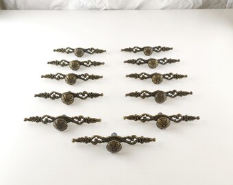 Vintage Metal Drawer Handles 14x2 cm Furniture Pulls, Antique Cabinet Hardware, Mid Century Style Metal Handles