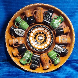 Vintage Ukrainian Hand painted wall pottery plate, Handmade clay bowl Ceramic plates Ethnic style Serving Ukraine Country decor Wall decor