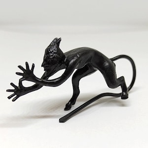 Vintage soviet sculpture of devils, small Cast Iron Devil USSR, Devil Statue, Soviet Desktop Devil Decor, Retro cast Satan iron figurine