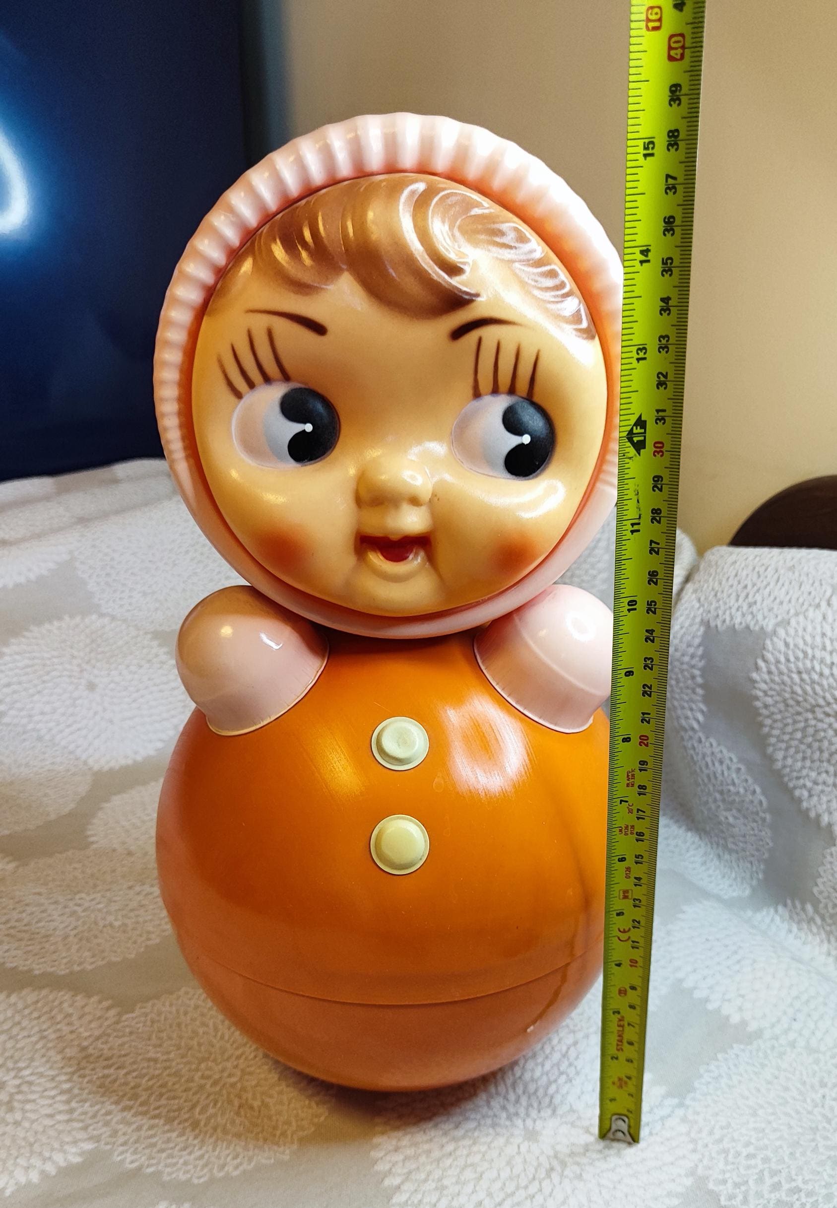 Vintage Big Soviet Creepy Toy, Nevaliashka, Large Soviet Roly-poly