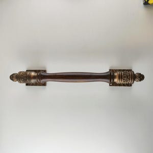 Vintage Original Antique Wooden & Brass Door Handle, Vintage Big Soviet Handle Door Metal Wood Knobs, Door Handles for Main Door