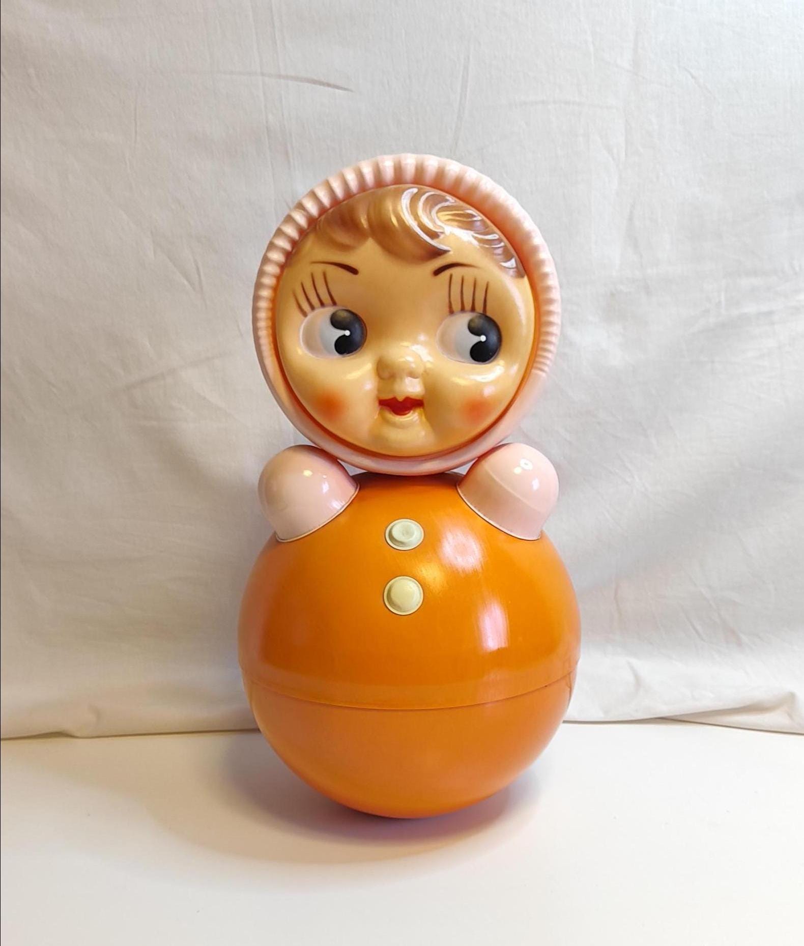 Vintage Big Soviet Creepy Toy, Nevaliashka, Large Soviet Roly-poly