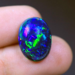 AAA+ Quality Unique Flashy Opal Cabochon, 8.00 CT Oval Natural Multi Fire Opal Gemstone