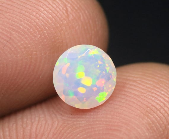 AAA Welo Fire Opal, Round Cut, 0.70 CT Loose Gemstone (7x3.5 MM)