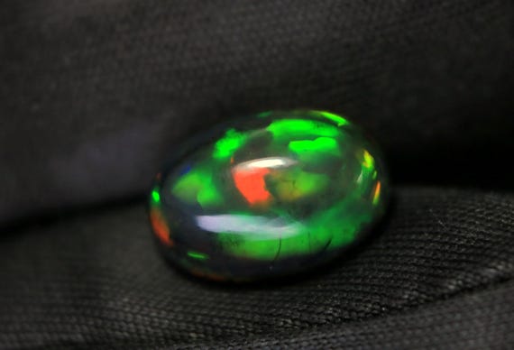Black Ethiopian Opal Cabochon: 2.80 CT Welo Opal Gemstone, 12x8x5.50 MM