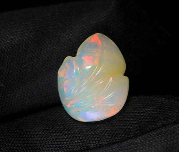 Carved Ethiopian Opal Stone, AAA Welo Gemstone, October Birthstone