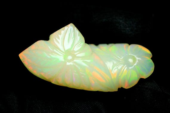 Flower Carved Ethiopian Opal: 39.55 Ct Loose Gemstone