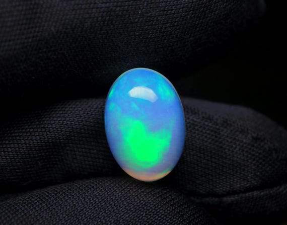 Ethiopian Welo Opal Cabochon: 3.00 CT Galaxy Multi Fire Gemstone