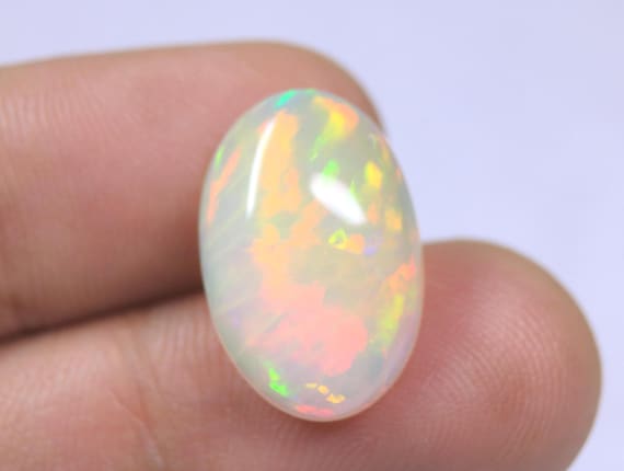 Antique Welo Opal Loose Cabochon: 7.45 Carat Natural Rare Ethiopian Opal Gemstone for Jewelry