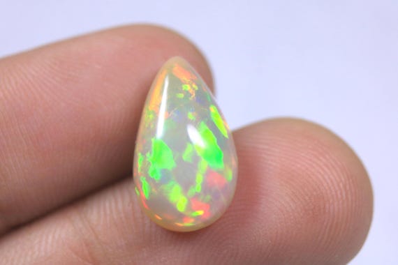 Natural Ethiopian Opal Cabochon, Welo Flashy Fire Loose Opal Use For Jewelry, October Birthstone