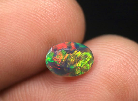 AAA+ Natural Ethiopian Opal Gemstone for jewelry Making, Multi Fire Welo Black Opal Stone