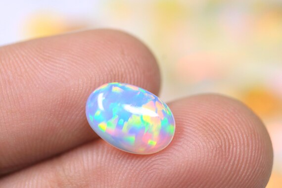 Ethiopian Welo Opal Cabochon, 1.70 Carat AAA++ Natural Fire Opal Loose Gemstone For Jewelry
