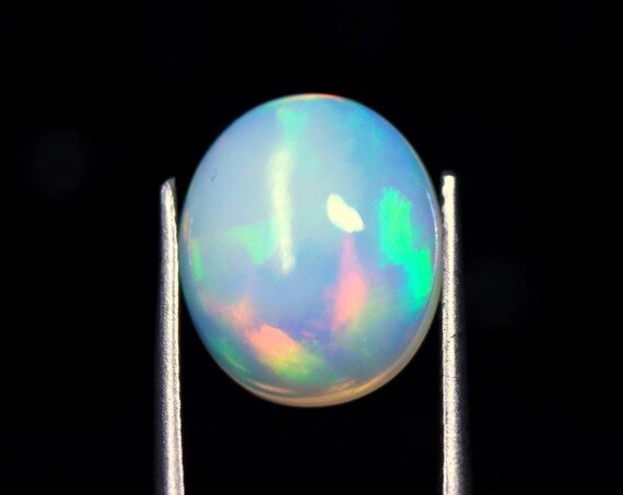 Rainbow Ethiopian Opal Gemstone, Oval Cabochon, 4.65 CT