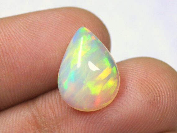 AAA Welo Opal Cabochon: 3.50 CT Pear Ethiopian Fire Opal