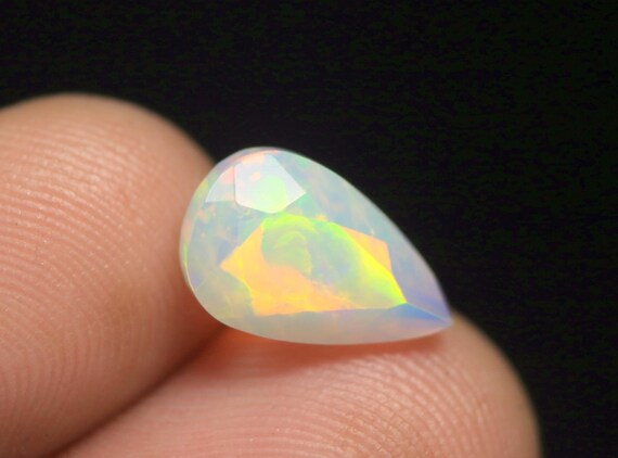 Oval Ethiopian Opal Gemstone: 2.40 CT Natural Multi Fire Opal Loose Stone Jewelry Making