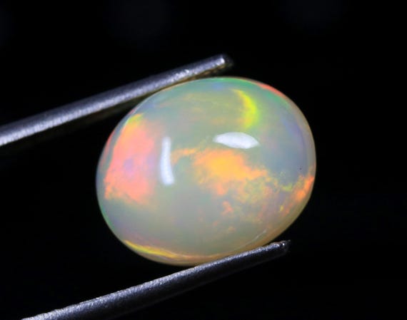 Ethiopian Welo Opal Cabochon: 3.65 CT Rainbow Gemstone, October Birthstone