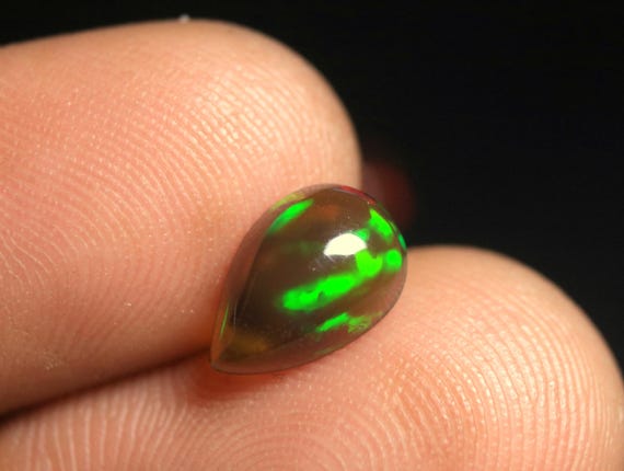 Black Opal Cabochon: 1.00 Carat Natural Multi Fire Ethiopian Welo Opal Loose Gemstone