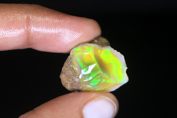 18.00 CT Natural Ethiopian Opal Rough, Fire Opal Crystal, October Birthstone