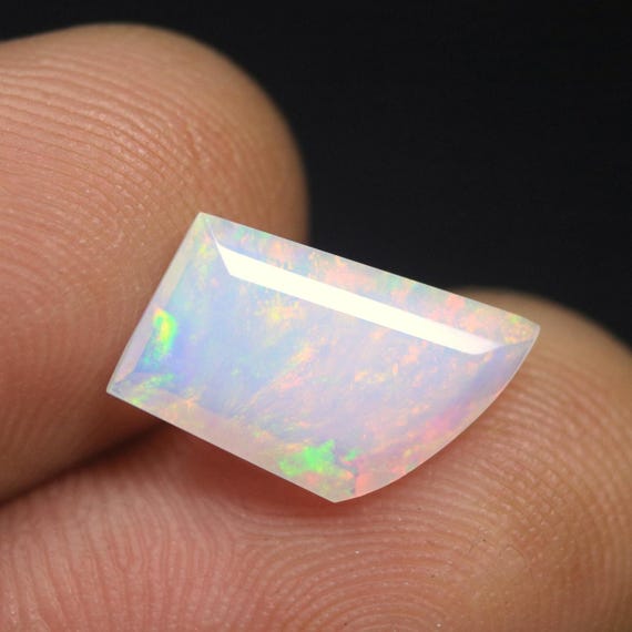 Rainbow Fire Opal Faceted, 2.20 CT, Fancy Ethiopian Opal Gemstone, 12.5x8x4 MM