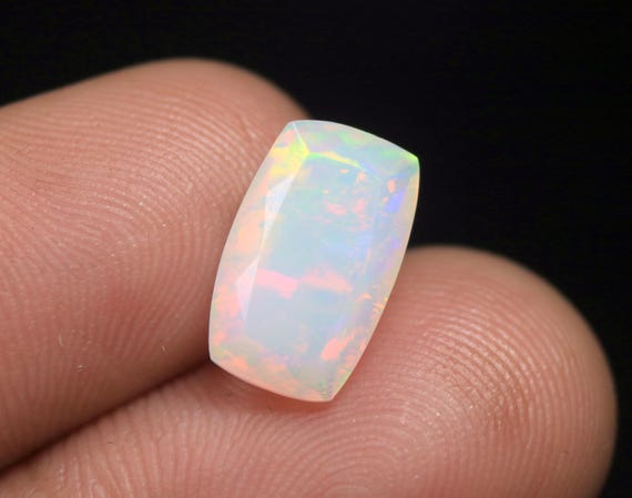 2.55 CT Welo Fire Opal Gemstone: Baguette Cut Ethiopian Opal, 12.70x8x5.60 MM