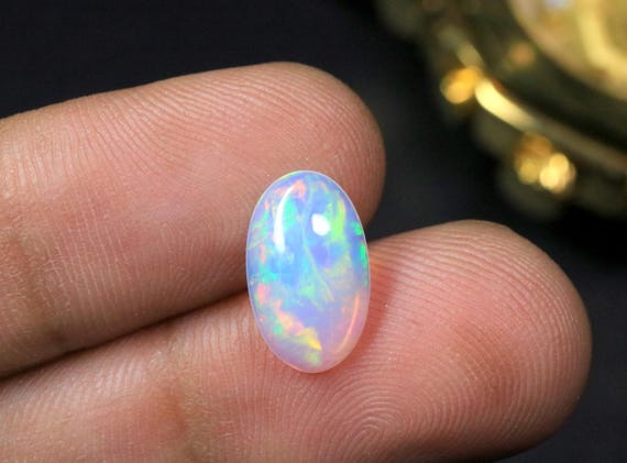Natural Opal Cabochon, Oval Shape Fire Opal Loose Gemstone for Ring & Pendant, October Birthstone