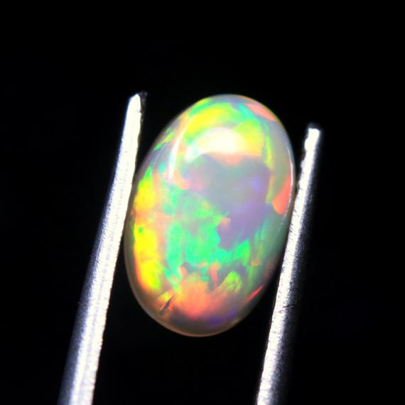 Ethiopian Welo Opal Cabochon: Multi Flashy Gemstone For Jewelry (9.30x6.20x3.50 MM)