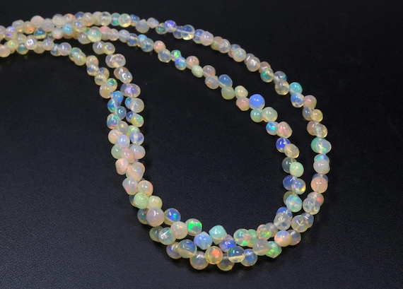 AAA White Ethiopian Opal Onion Beads: Smooth Gemstone Beads Personalized Jewelry (4-5 mm)