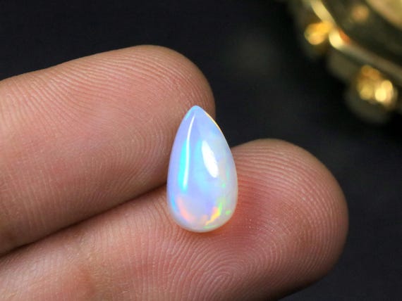 Natural Pear Opal Cabochon Loose Stone | Multi Color Fire Opal Gemstone | October Birthstone Gift